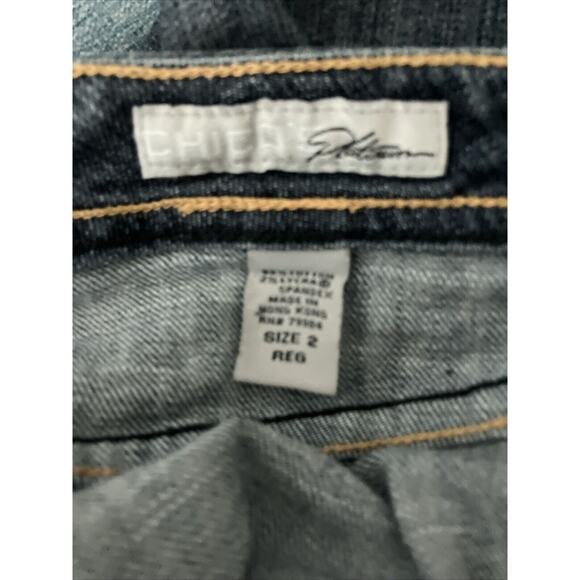 Chico's Women's Jeans Sz 2 (12) Straight Leg Rhinestones on Back Pocket - Picture 5 of 6
